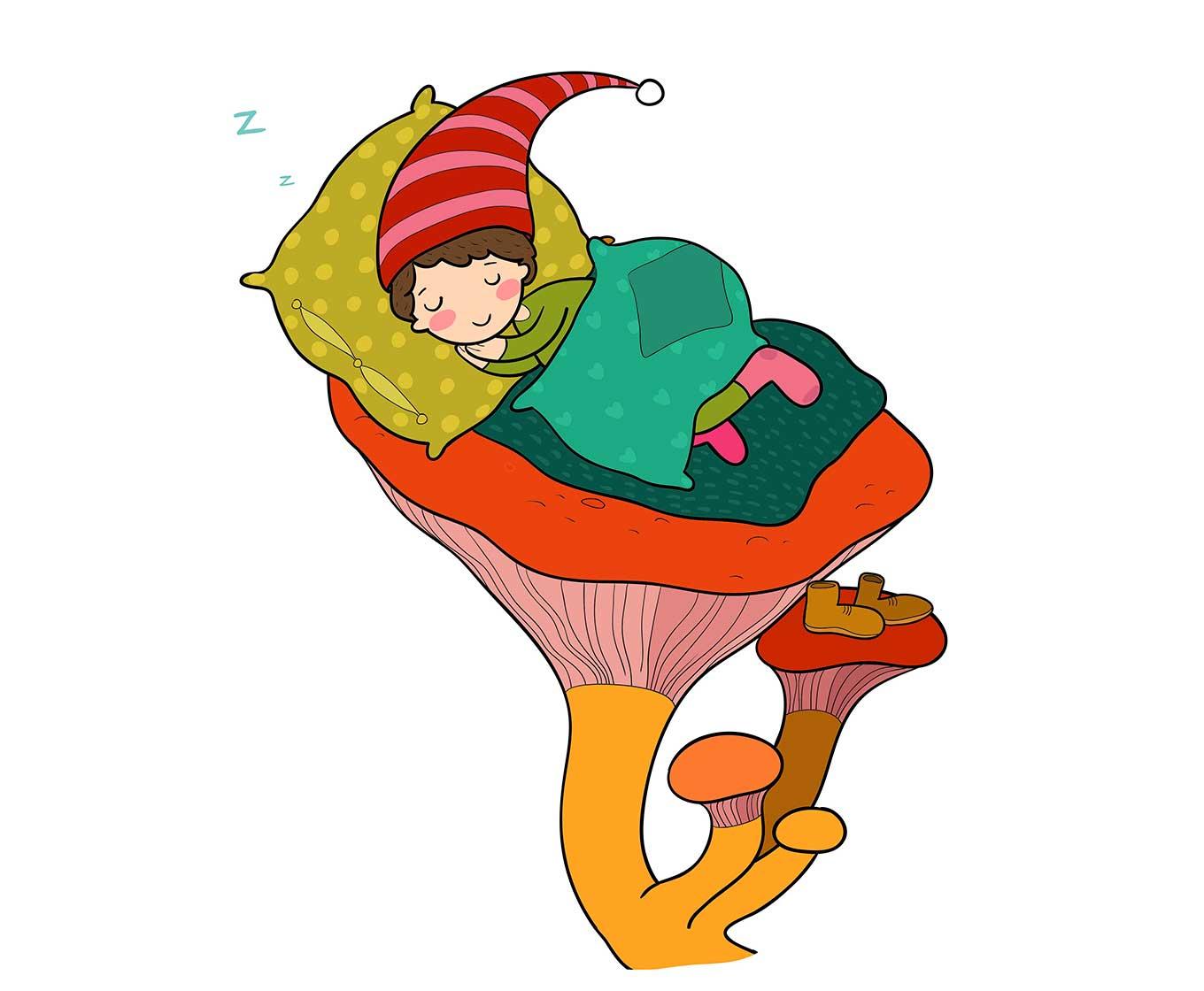 duvetsuisse-nain-d'automne-dormant-sous-une-couette chaude
